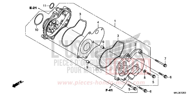 POMPE A EAU de NC750X "Méca" PEARL GLARE WHITE (NHB53) 2020